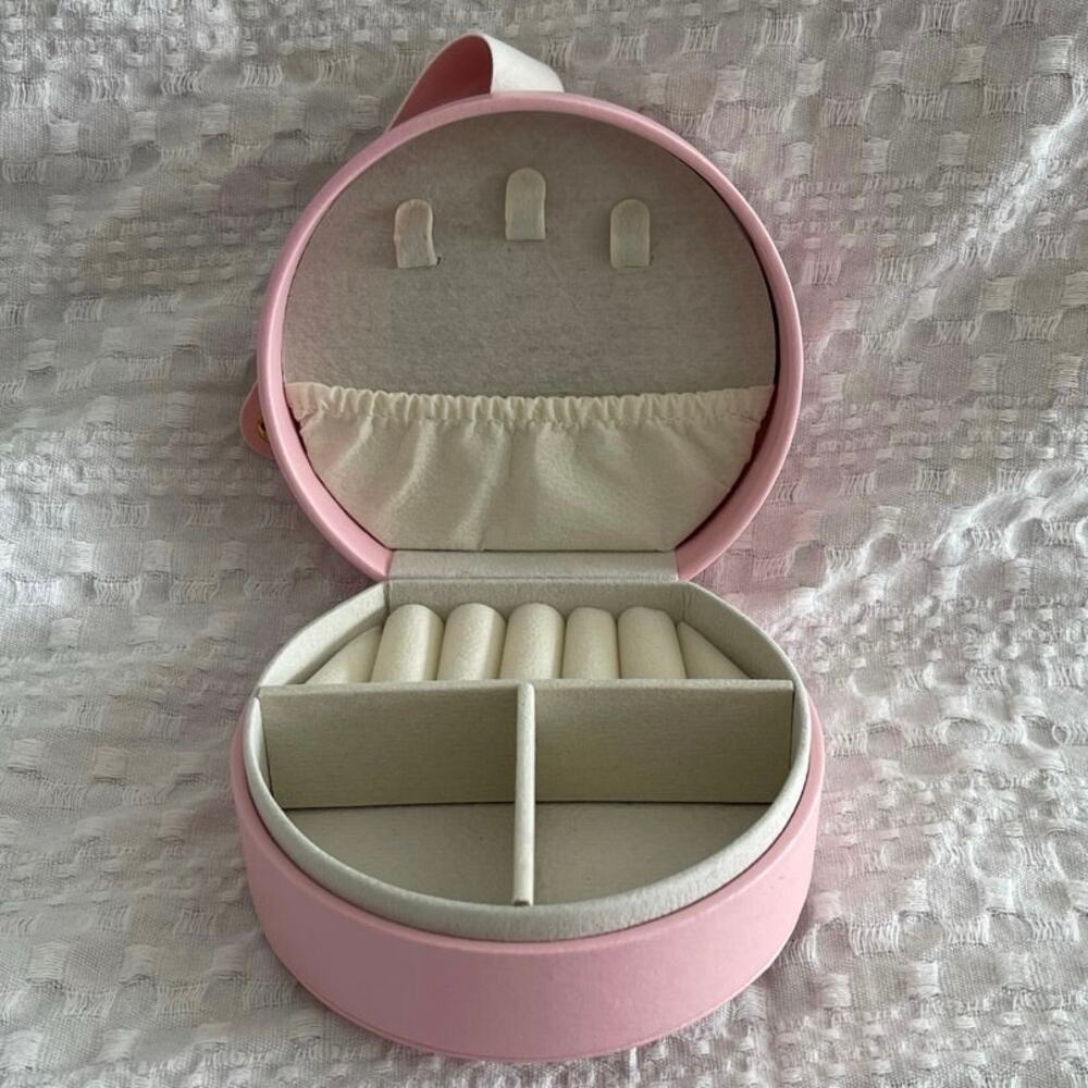 Fashion Travel Jewelry Case Pink Snap Closure